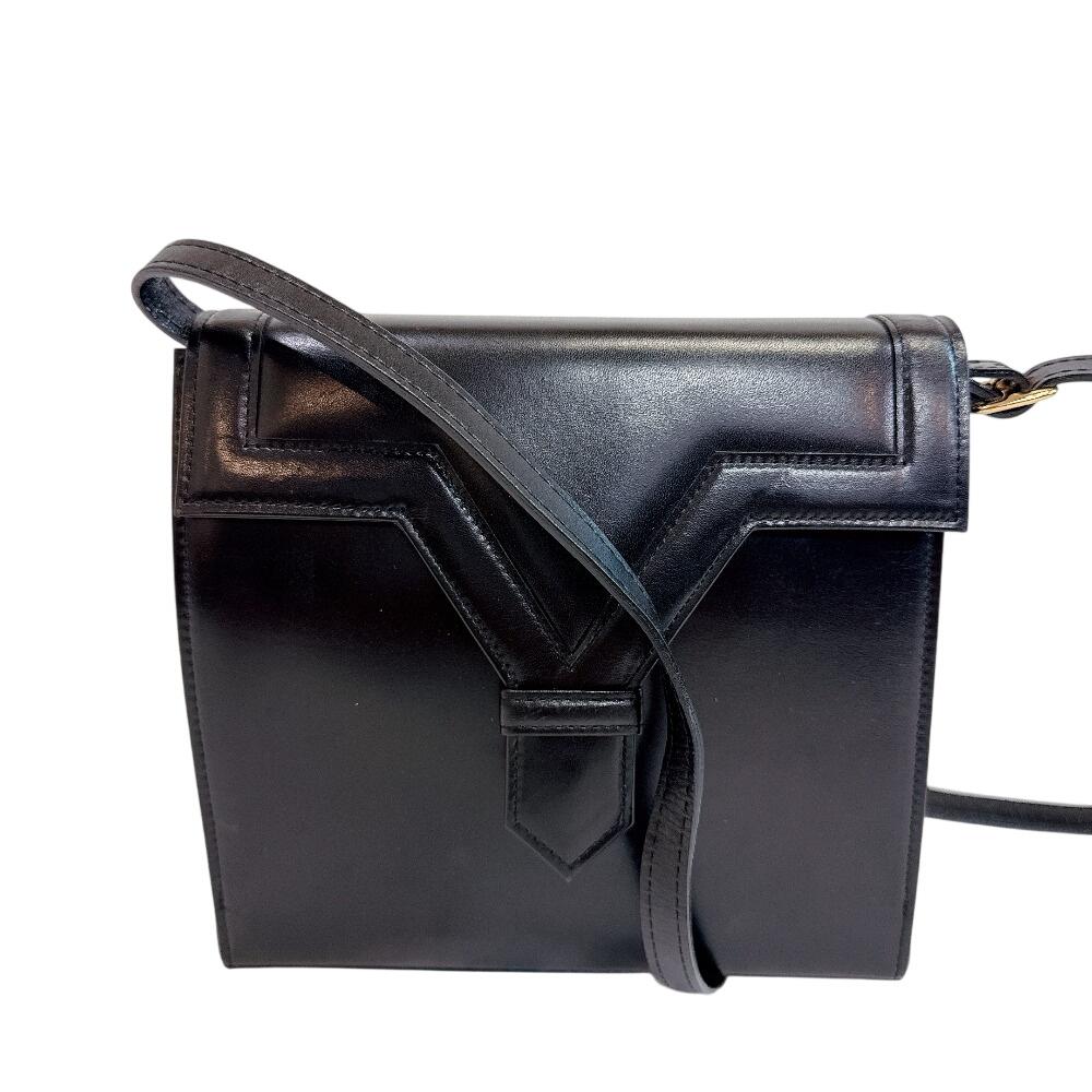 SAINT LAURENT vintage leather Shoulder Bag black leather Used