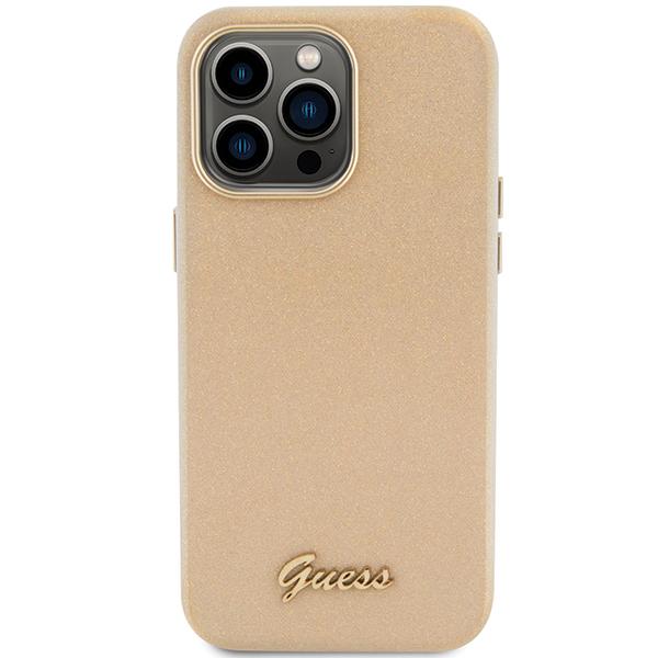 Etui Guess Glitter Glossy Script Do Iphone 15 Pro, Złoty/Light Gold