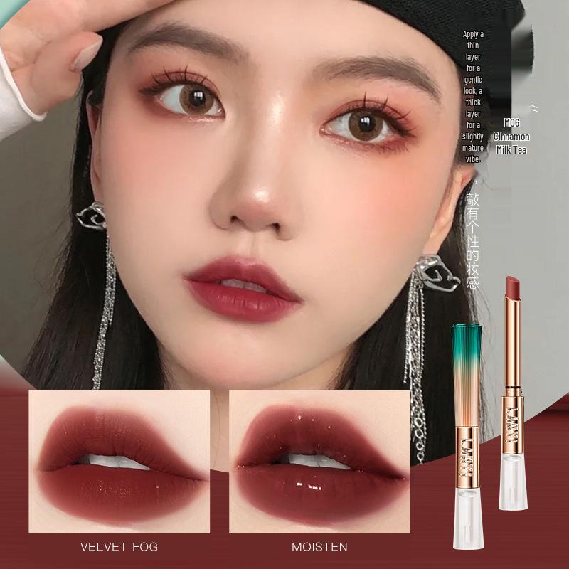 Lan Yi Waterproof Matte Lipstick - Non-Stick, Long-Lasting, Enhances Fairness for Yellow Skin, Star-Endorsed Brand.