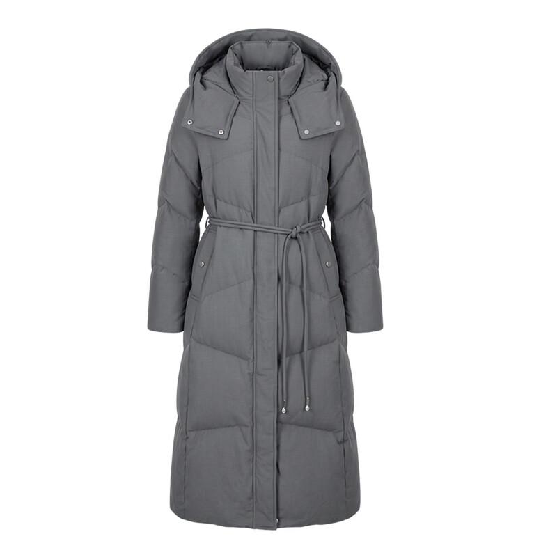ELLE Women's Long Hooded Down Jacket