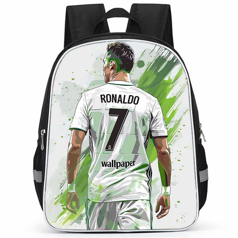 Cr7 Rucksack Hochauflösender Druck Große Kapazität Multifunktion Reißverschluss Oxford Rückenschutz Leichter Rucksack