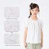 Girls' Summer Lace Trim Puff Sleeve Top