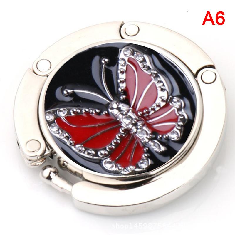 Portable Folding Table Bag Hook Flower Shaped Hanger Holder Round Vintage Rose Hook Decoration Women's Bag Holder Girls Gift