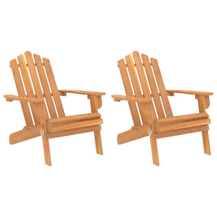 3145014 vidaXL Chaises Adirondack de jardin 2 pcs Bois massif d'acacia
