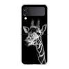 Fashion Animals Horse Deer Giant Panda Clear Phone Case For Samsung Z Flip 4 High Hard PC Shell on For Galaxy Z Flip 3 5G Cover