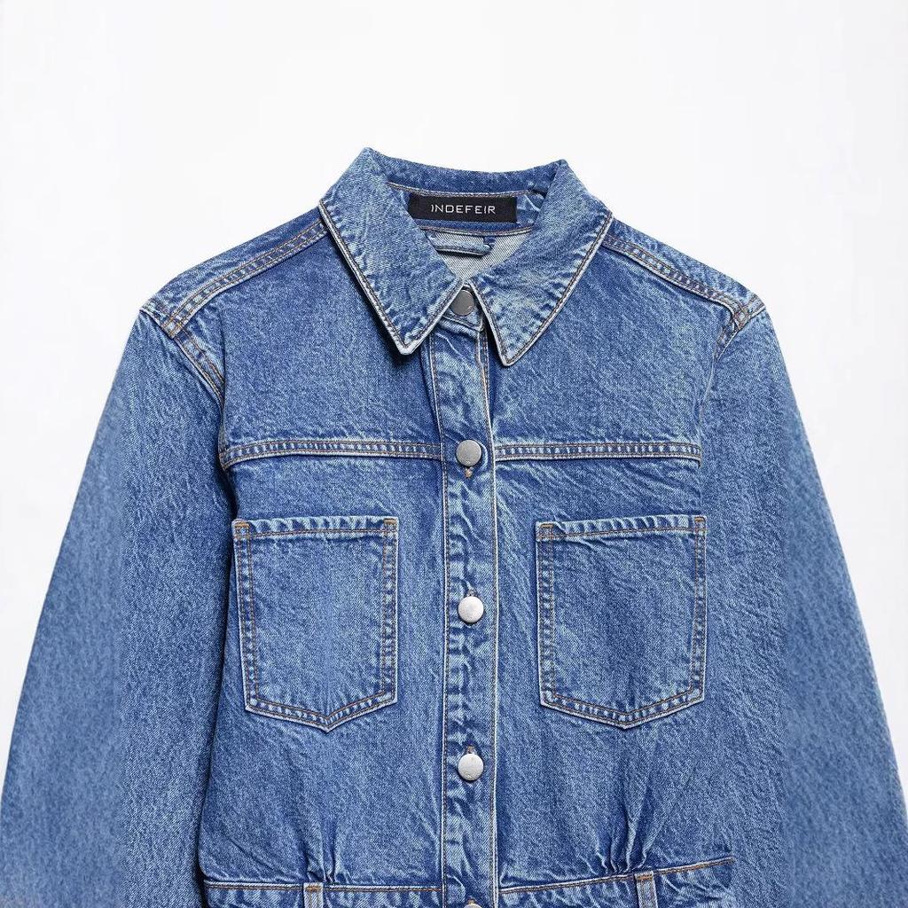 2025 Spring Women's European & American Style Long Denim Dress