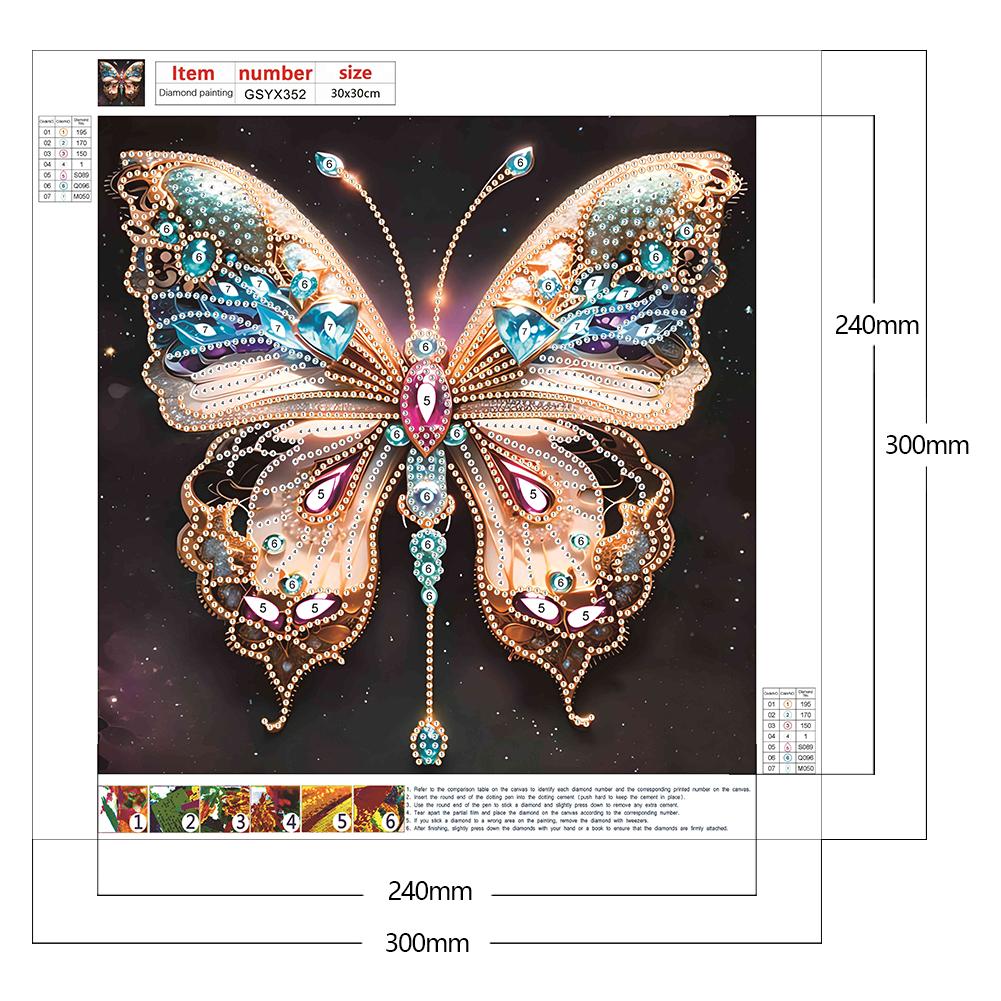 5D DIY Partial Special Shaped Drill Diamond Painting Dream Butterfly Dragonfly