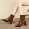 Winter Square Toe Comfortable And Elegant Square Heel Work Boots Fashionable New Anti Slip Plus Size Horse Boots For Women