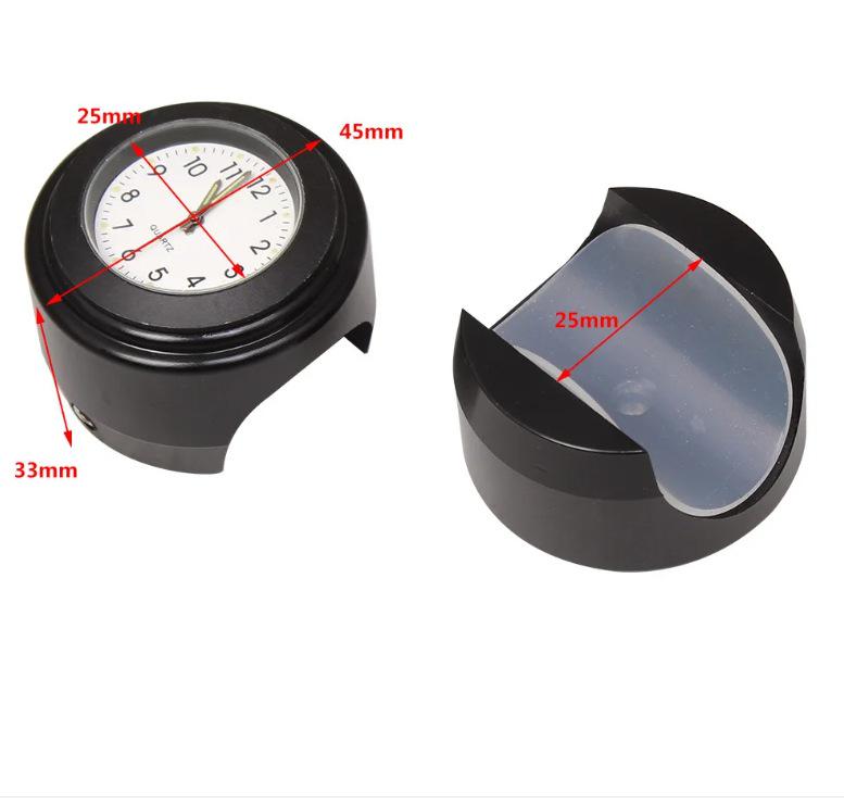 Univerzální svítící hodiny a teploměr na řídítka pro jízdní kola/motocykly (22-25,4 mm)