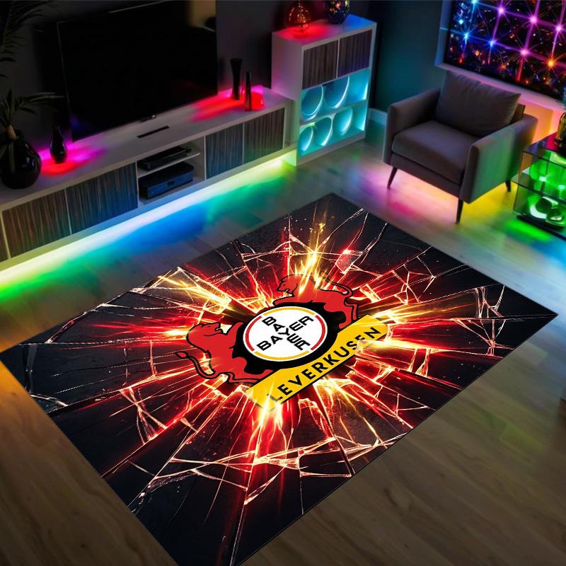 Bayer Leverkusen Football Design Crystal Velvet Carpet Cozy Non?Slip Printed Rug For Bedroom Living Room Entrance
