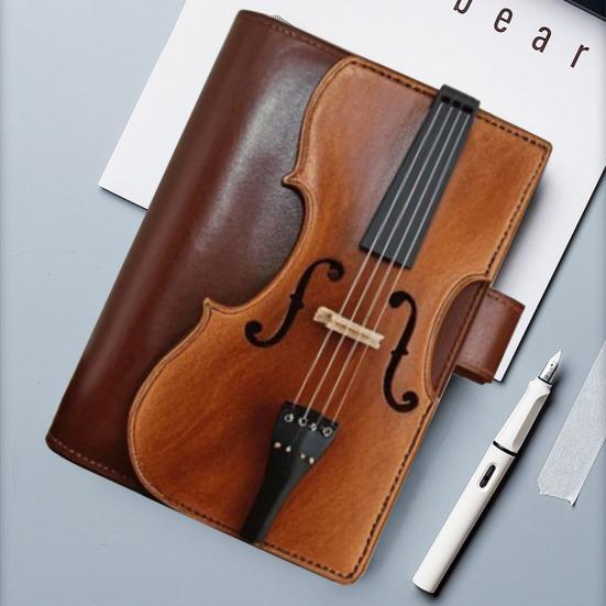 Vintage Violin Faux Leather Notebook Retro Journal with Musical Note Design Musical Gift for Musicians Collectors