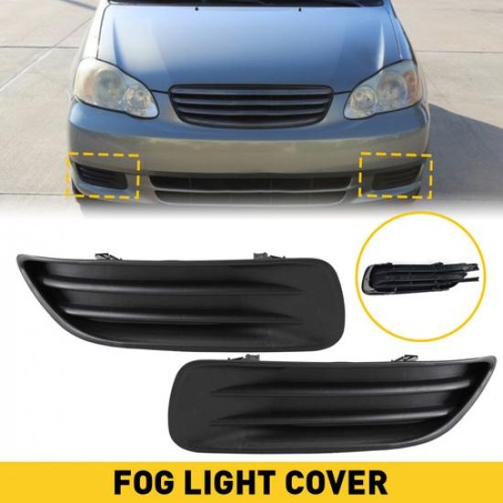 Side Fog Light Cover Set ABS Black Fit For 2003-2004 Toyota Corolla Pair EOOH