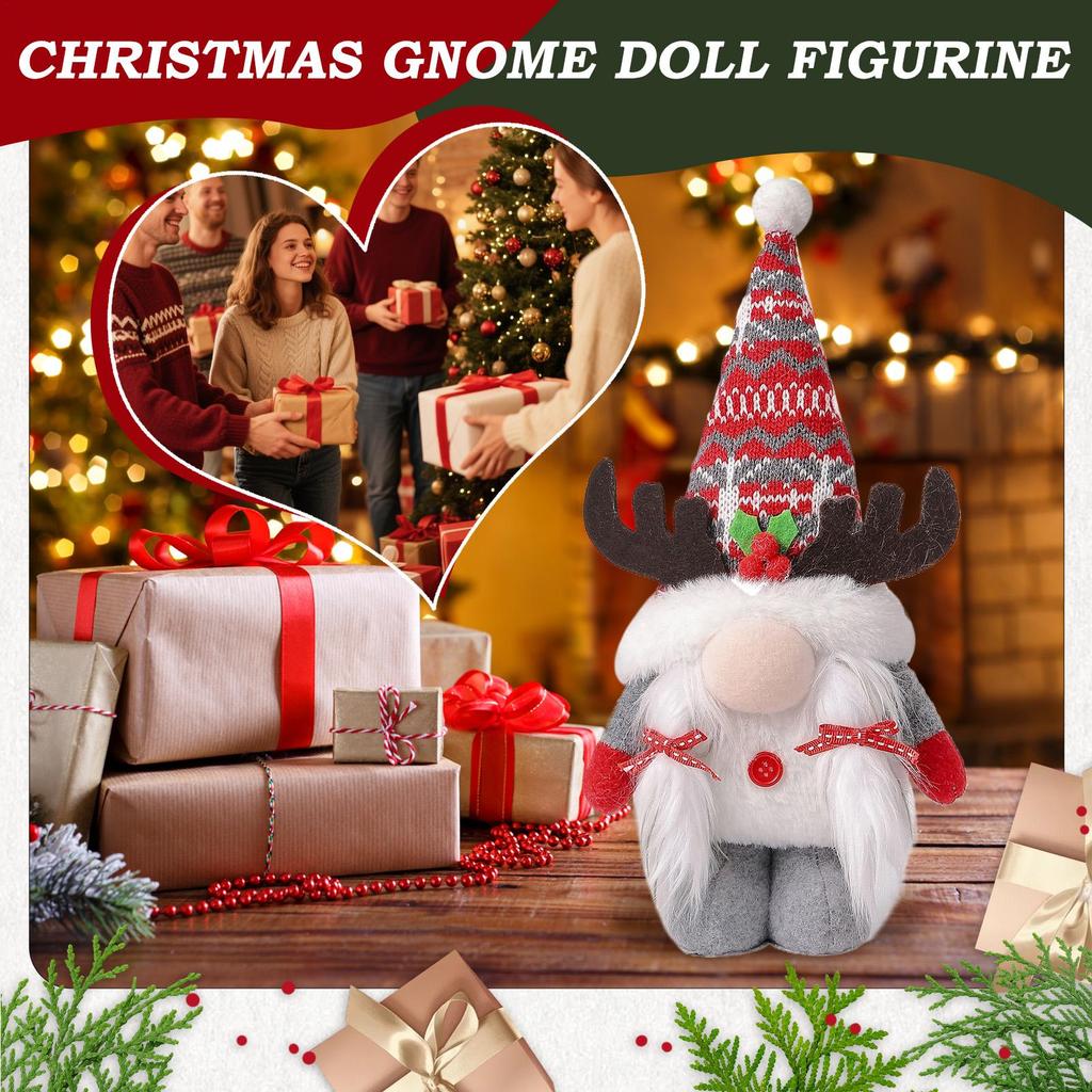 Gnome Christmas Ornaments Faceless Figurines With White Beard Stuffed Small Tabletop Doll Sculpture For Living Room Office