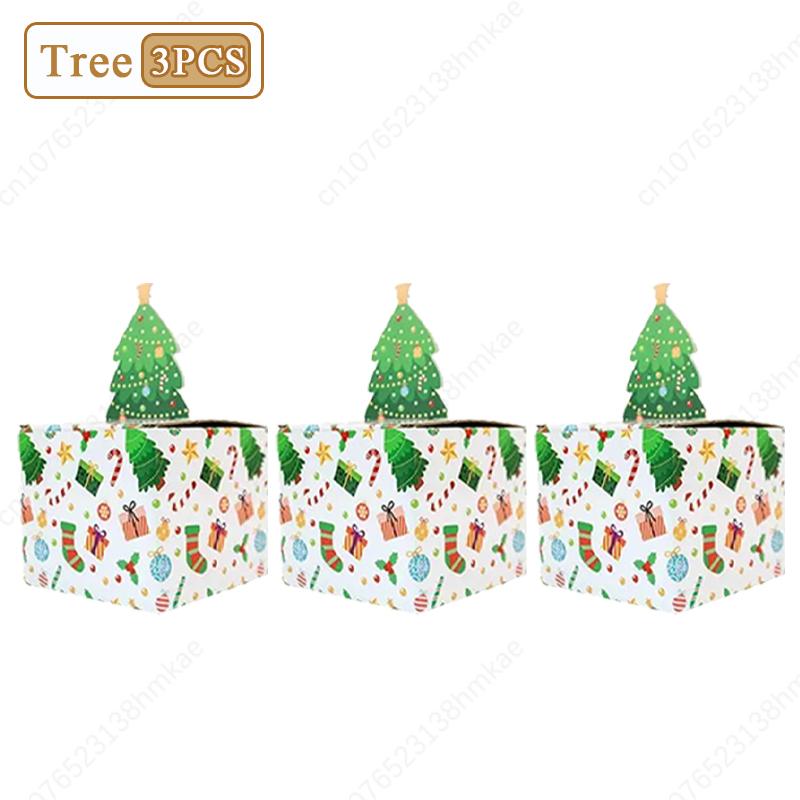 1-10PCS Christmas Gift Father Christmas Elk Christmas Tree Pattern Money Draw Surprise Box Festive Small Gifts Party Supplies