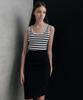 LANG5 [Marine] Striped Sleeveless Knit_White