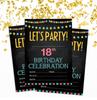 Darling Souvenir Black Birthday Invitation Card 28 Pcs Fill or Write In Blank Invites Printable Party Supplies 5 X 7
