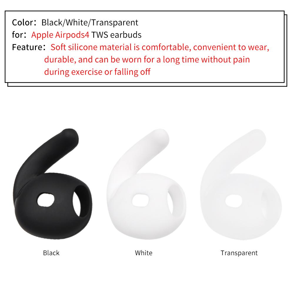 4Pcs Silicone Ear Tips for Apple Airpods 4 True Wireless Earbuds Eartips Airpods 4 TWS Earhook Headphones Tips Anti-drop Hooks