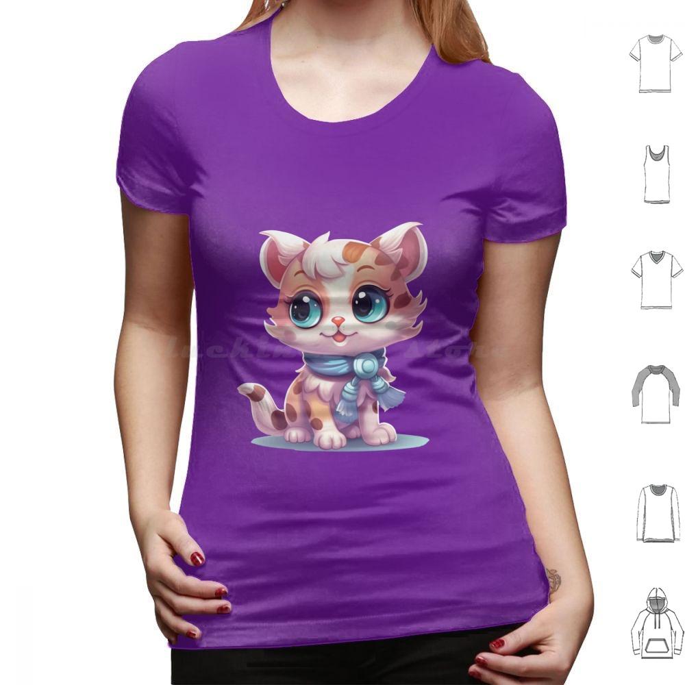 Kawaii Lovely Cat T Shirt Big Size 100 Cotton Cute Cat Illustration Cartoony Cat Design Meowing Cat Art Playful Cat Drawing