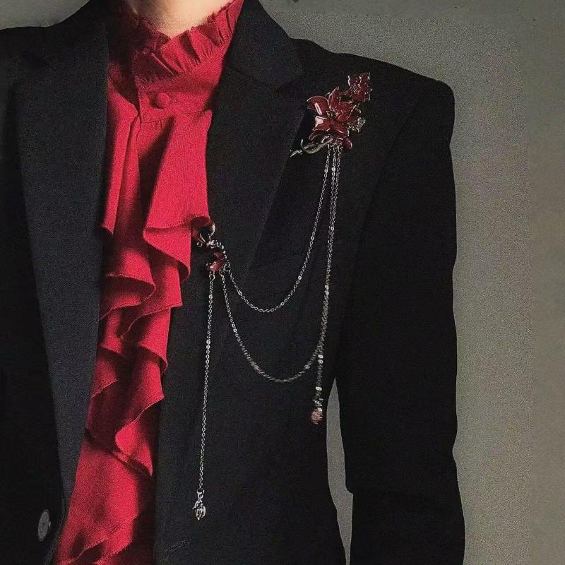 Mandala Brooch Chain Pin Temperament Fashion High End Accessories for Women Blazer Interview Outfit
