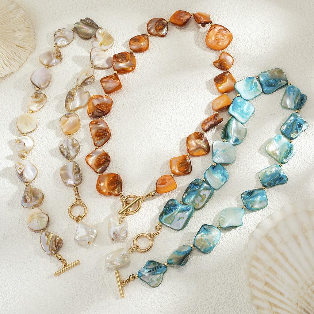 Irregular Shell OT Buckle Bracelet Necklace Female, Seaside Vacation Travel Accessories