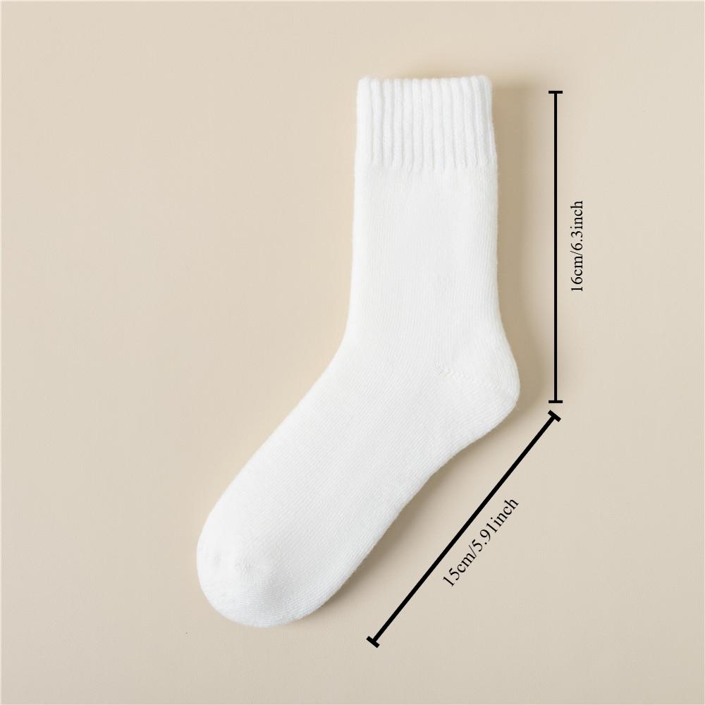 3 Pairs Women Socks Wool Autumn Winter Warm Snow Markron Color Thick Plush Hairy Soft Postpartum Stockings Floor Sleep Socks