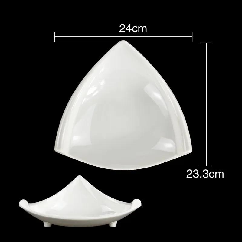 Pure White Plastic Irregular Plate Dish Commerce Serving Tray BBQ Picnic Plates Dessert Snacks Fruit Dishes Kitchen Tableware