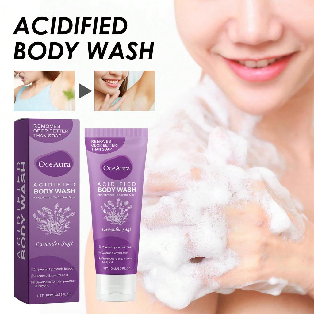 1 pièces Gel douche lavande sauge 100ml pour le nettoyage du corps, rétention de parfum longue durée, Gel douche hydratant et soin de la peau