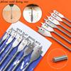 Silicone World 6PCS Three Pointed Flat Drill Hexagonal Handle Woodworking Hole Opener Wooden Board Drilling Bit Tools Set