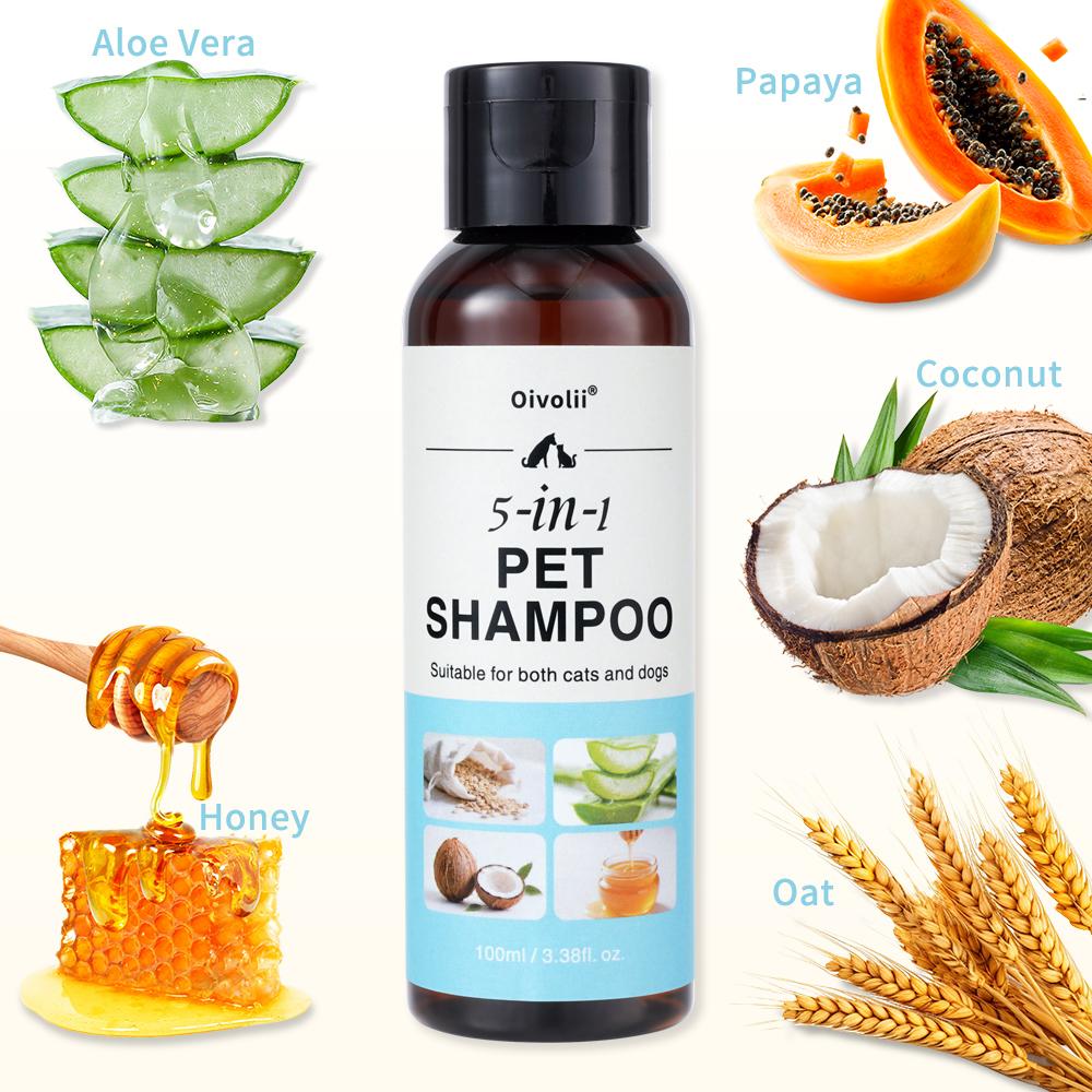 Deep Cleansing 5-in-1 Pet Shampoo - For Cats Dogs Full Body Use, Soft Combing Fluffy Clean Grooming