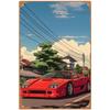 Racing Car Retro Style Metal Decorative Painting for Garage Room Decor