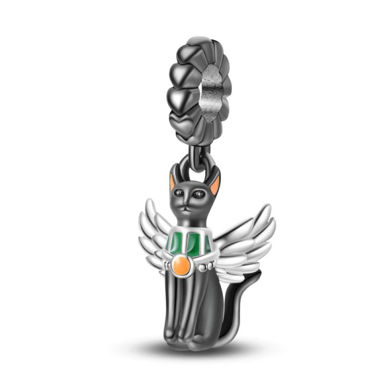 New Copper Moon Cat Claw Animal Pendant Beads For Brand Original Bracelet Diy Fashion Exquisite Pendant Jewelry Gift