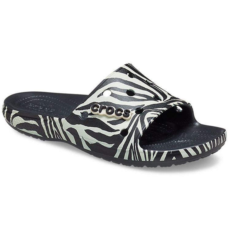 Crocs Casual Fashion Flat Sports Slippers Women Slippers Black Zebra 207841-0ZG