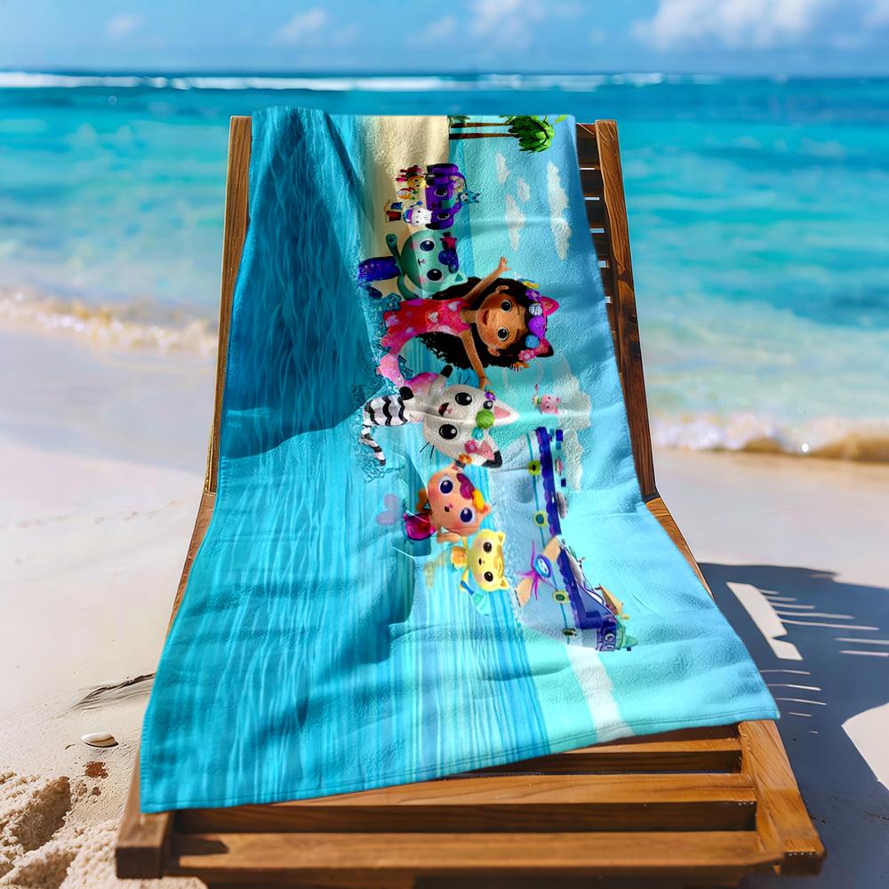 Cartoon Cute Gabbys5 Beach Towel High Absorbency & Quick-Dry Comfortable Lightweight