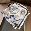 Four Seasons Print Small Headcloth Travel Square Scarf Fashion 70X70CM Satin Scarves Popular Beach Sunscreen Kerchief