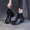 The first layer of cowhide short boots for women in the autumn and winter of 2025, the new retro leather British style Martin boots, and small leather