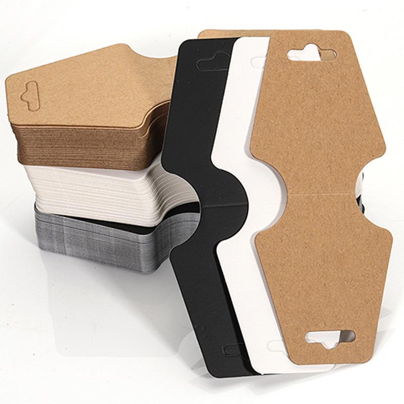 100pcs/lot Foldable Display Cards with Rope Kraft Paper Bracelet Necklace Retail Cardboard Packaging Tags for DIY Jewelry TMZ