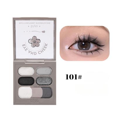 Paleta de sombras de ojos multicolor, perlada mate, color delicado, polvos que no se desprenden, baja saturación, sombra de ojos ligeramente vaporosa