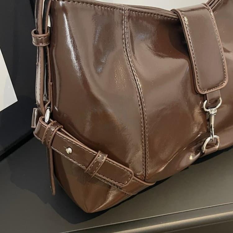 Glossy patent leather underarm bag women's shoulder messenger bag
