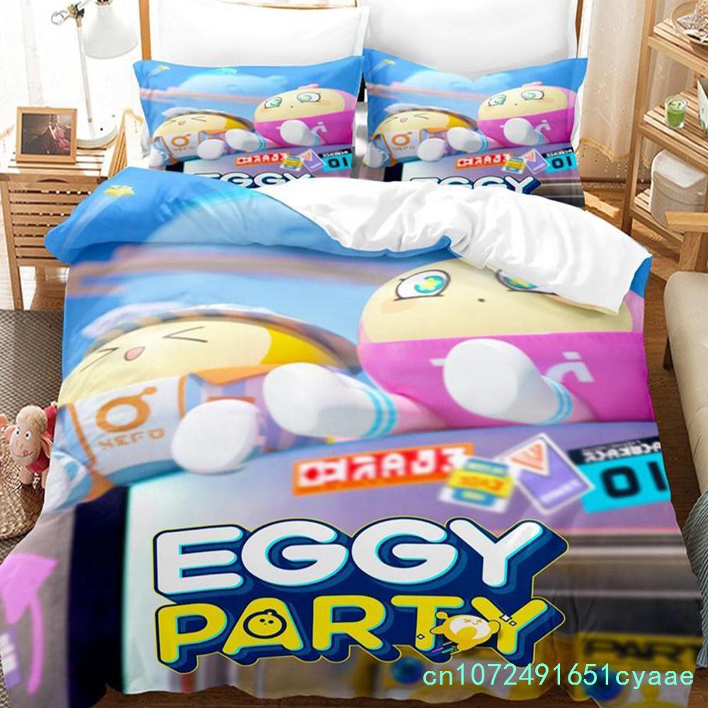 Tessuti per la casa Eggy Party Set Biancheria da Letto Federe Singolo Twin Full Queen King Biancheria da Letto per Bambini Stampa 3D Gioco Eggy Copripiumini