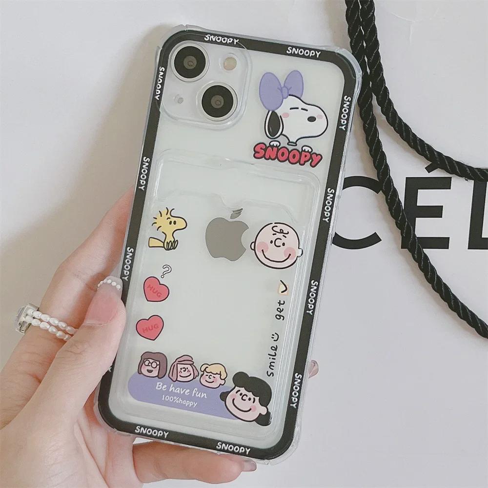 Cartoon Puppy iPhone Case for 11/13/15 Pro Max XS Max XR with Card Slot, Apple 14-Compatible.