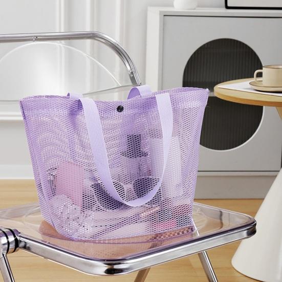 Mesh Beach Bag for Women, Sand-proof Waterproof Large Mesh Tote Bag, Swimming Pool Beach Toy Shoulder Pouch, Travel Vacation Cruise Essentials