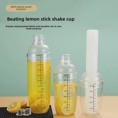 Vierstufiges Milchtee- und Cocktail-Shaker-Set – Handgehaltener Zitronen-PC-Harzbehälter