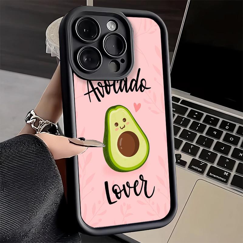 Phone Case for iPhone 17 Air 16E 15 16 Pro Max Cartoon Cute Avocado Cover 14 Plus 13 12 Mini Soft Shell Silicone Fundas