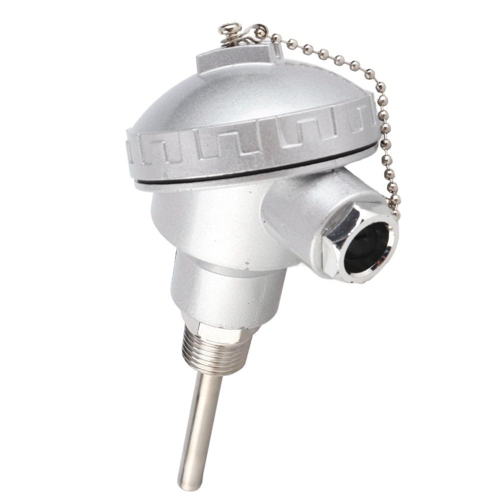 RTD PT100 Temperature Sensor Probe Stainless Steel 1/2" Thread Resistance Temperature Detector 8mm Diameter Various Lengths