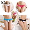 Sexy Open Panties Women Crotch Crotchless Lace Thongs G-string V-string Panties Knickers Underwear Bows Sexy