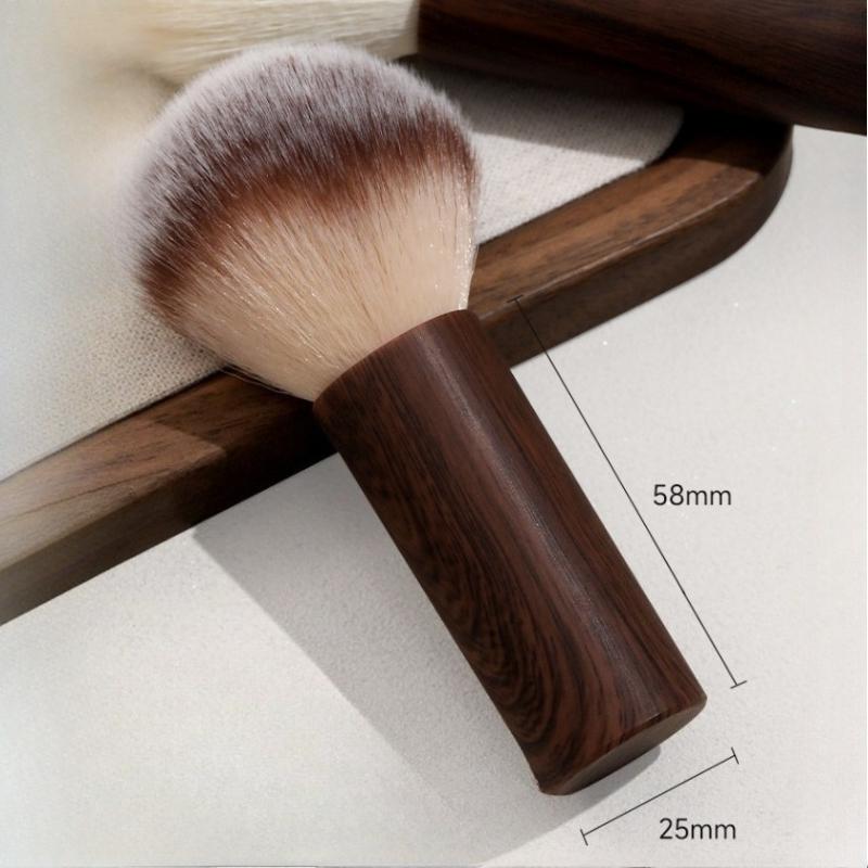 1pc Premium Walnut Wood Nail Brush with Ergonomic Handle - Gentle Dust & Clutter Removal Makeup Brush for Nails, Manicure Tools