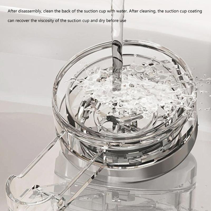 Removable Shower Head Holder with Suction Cup Design Adjustable 70° Downwards Easy Install for Bathroom Tile or Glass