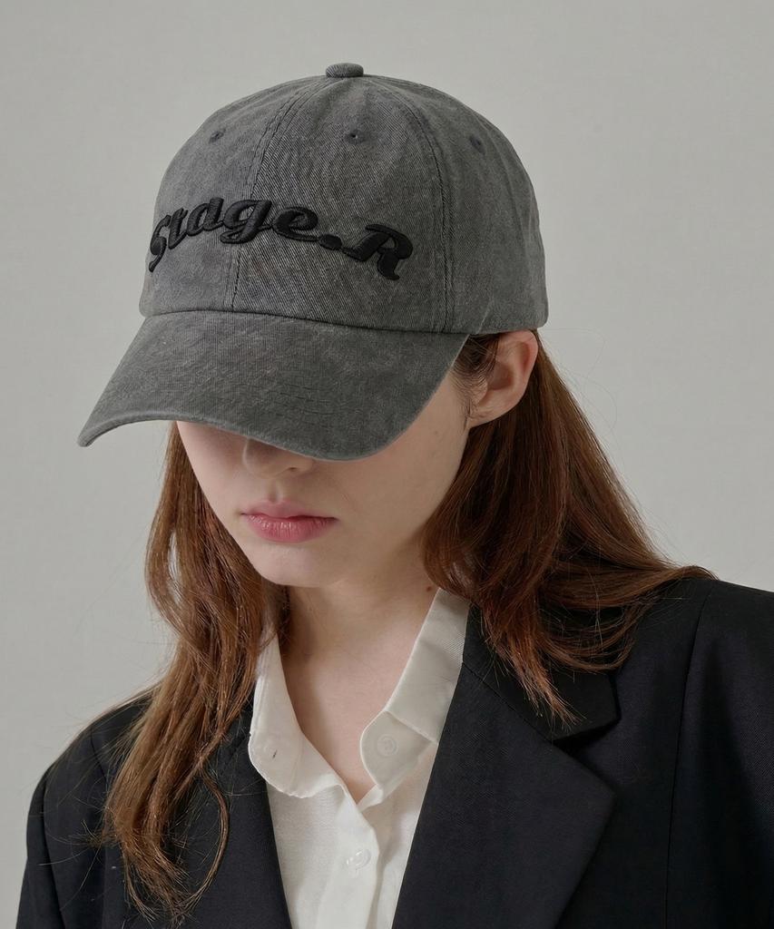 Seuteijial Volume Logo Washed Ball Cap [Pigment Grey]