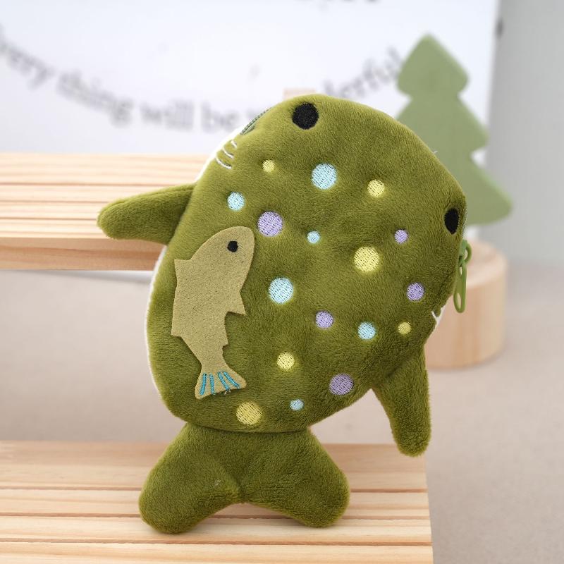 

1 Piece Plush Zipper Coin Wallet Fashion Cute Blue Shark Mini Whales Coin Purse Women S Small Change Bag Key Earphone Pouch армия зеленый