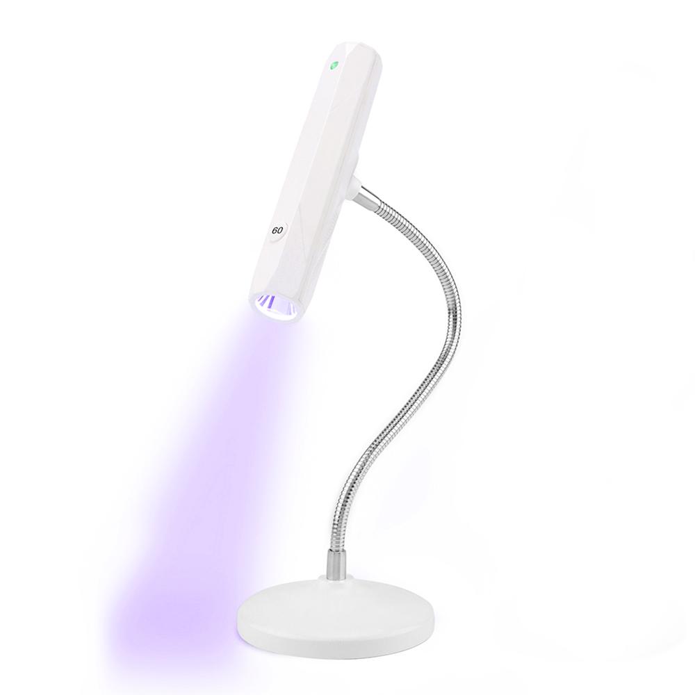 

BEPAN Rechargeable Flash Cure LED Lamp 9w Portable Handheld Mini Dryer Cordless Nail Red Light Lightweight USB Cable Port Desktop Base USB cable білий